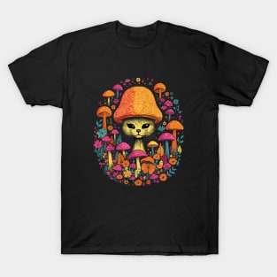 Cat Mushroom Hippie T-Shirt